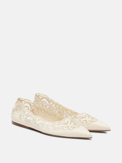Gabriela Hearst Ziva embroidered leather ballet flats at Collagerie