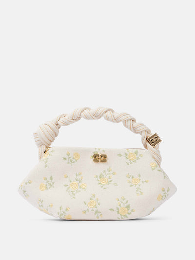 Ganni Bou mini floral canvas tote bag at Collagerie