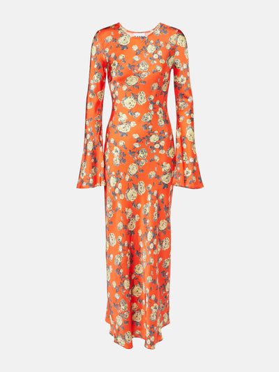 Ganni Floral satin maxi dress at Collagerie