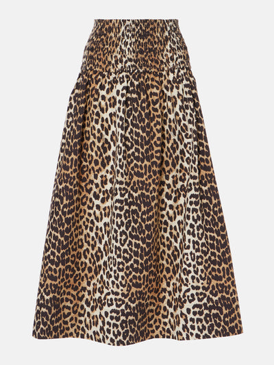 Ganni Leopard-print cotton maxi skirt at Collagerie