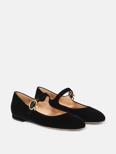 Gianvito Rossi Mary Ribbon 05 velvet ballet flats at Collagerie