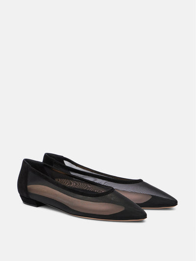 Gianvito Rossi Sheer organza ballet flats at Collagerie