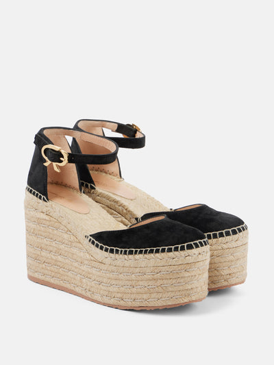 Gianvito Rossi Suede platform espadrille wedges at Collagerie