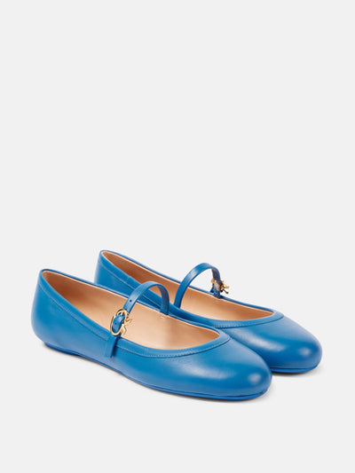 Gianvito Rossi Carla leather Mary Jane flats at Collagerie