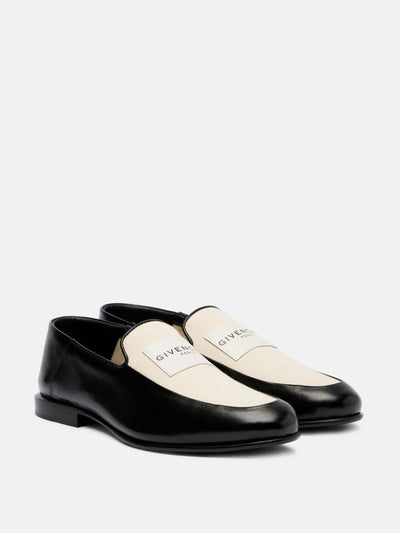 Givenchy Logo canvas and leather loafers at Collagerie