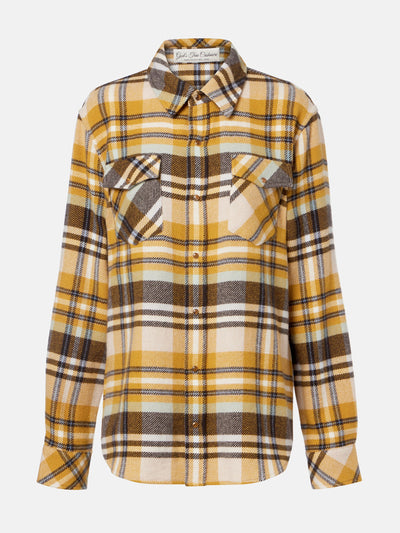 God’s True Cashmere Abundance Tartan cashmere shirt with tiger's eye at Collagerie