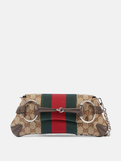 Gucci Horsebit small GG canvas shoulder bag at Collagerie