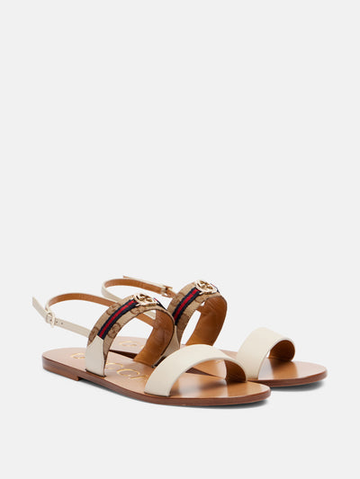 Gucci Interlocking G canvas and leather sandals at Collagerie