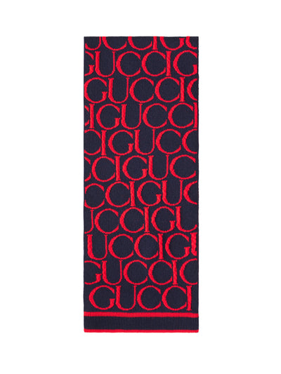 Gucci Kids Logo wool jacquard scarf at Collagerie