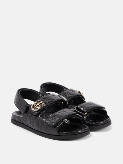 Gucci New Marmont GG leather sandals at Collagerie
