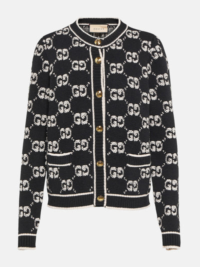 Gucci GG jacquard wool bouclé cardigan at Collagerie