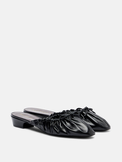 Herbert Levine Gather Around ruched leather mules at Collagerie