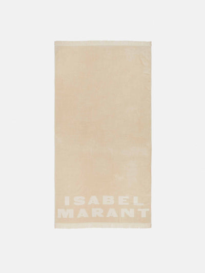 Isabel Marant Logo cotton terry beach towel at Collagerie