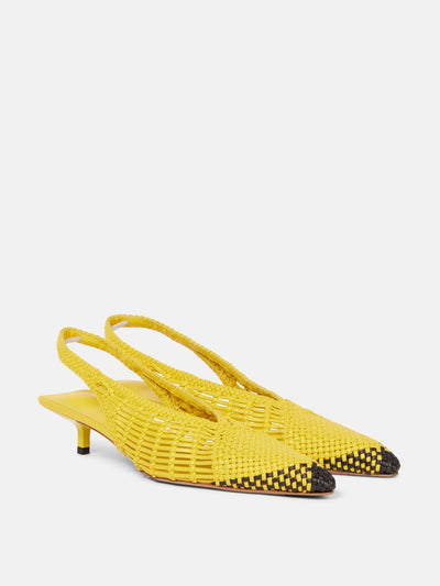Jacquemus Cubisto Banane 35 leather slingback pumps at Collagerie