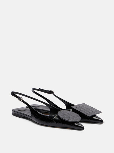 Jacquemus Duelo croc-effect leather slingback pumps at Collagerie