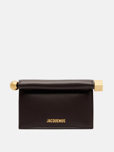 Jacquemus La Pochette Rond Carré Small leather clutch at Collagerie