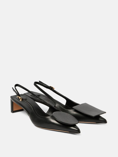 Jacquemus Les Slingbacks Duelo leather pumps at Collagerie