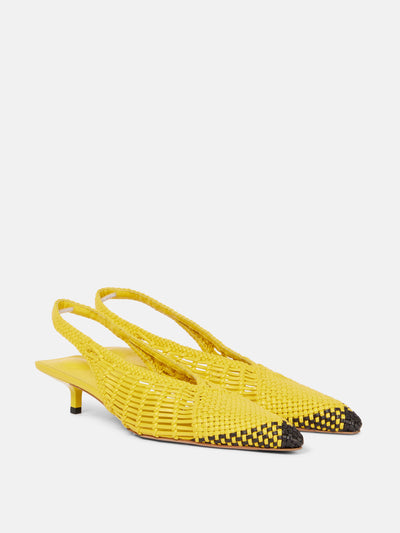 Jacquemus Low Cubisto Banane 35 leather slignback pumps at Collagerie