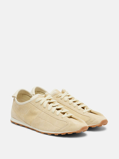 Jacquemus Tennis croc-effect suede sneakers at Collagerie