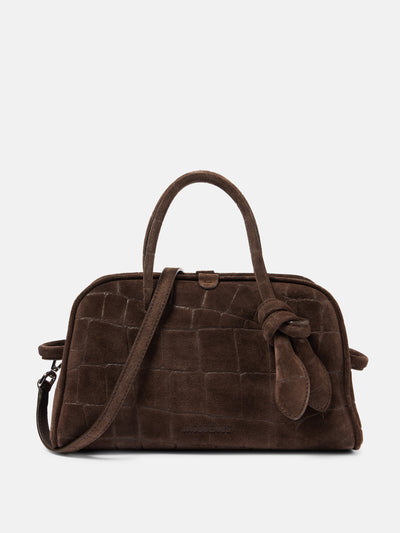 Jacquemus Turismo Small croc-effect suede tote bag at Collagerie