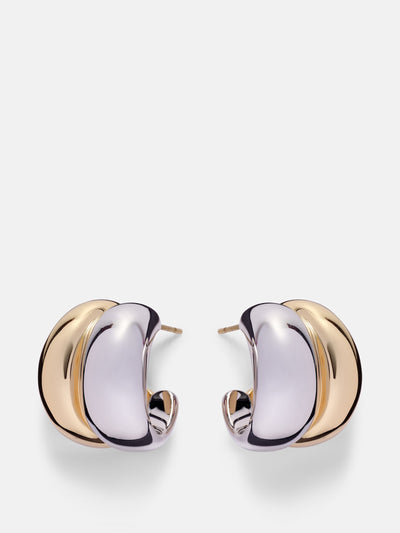 Jennifer Fisher Chavez Micro yellow and white gold hoop earrings at Collagerie