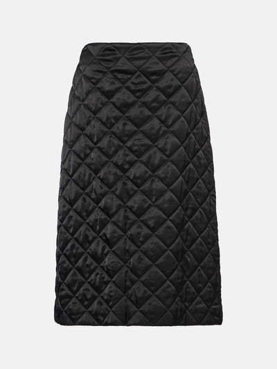 Jil Sander Quilted satin midi skirt at Collagerie