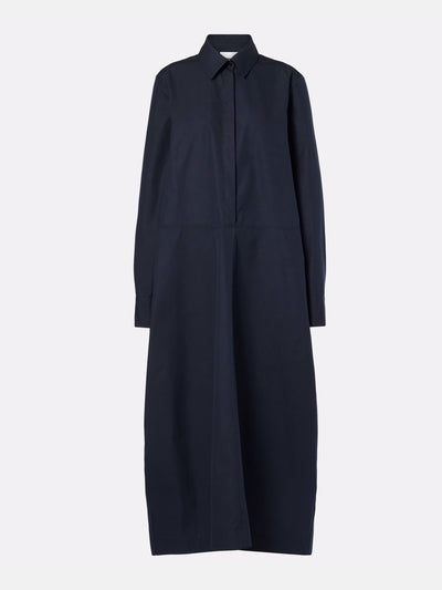 Jil Sander Gathered cotton poplin shirt dress at Collagerie