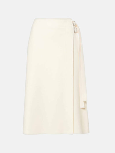 Jil Sander Wool-blend wrap skirt at Collagerie