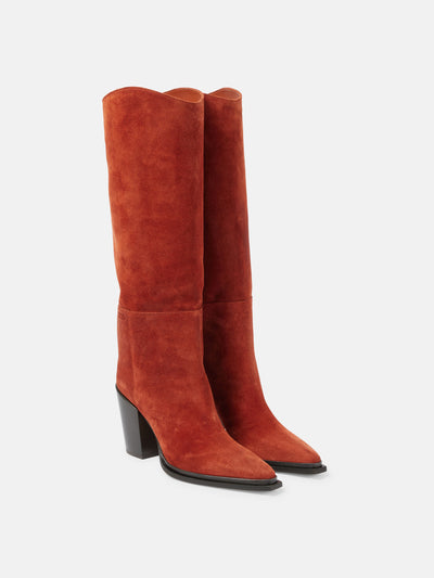 Jimmy Choo Cece 80 suede knee-high boots at Collagerie