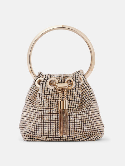 Jimmy Choo Bon Bon Mini crystal-embellished bucket bag at Collagerie