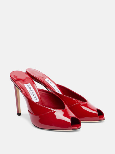 Jimmy Choo Brigitte 100 patent leather mules at Collagerie