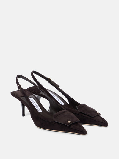 Jimmy Choo Frances 60 suede slingback pumps at Collagerie