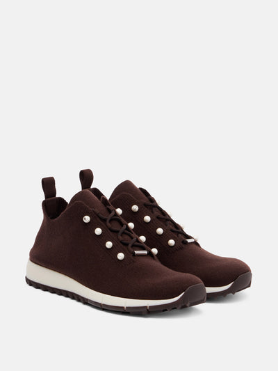 Jimmy Choo Veles embellished cashmere sneakers at Collagerie