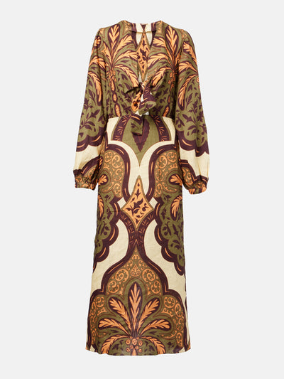 Johanna Ortiz Across Paradise printed linen midi dress at Collagerie