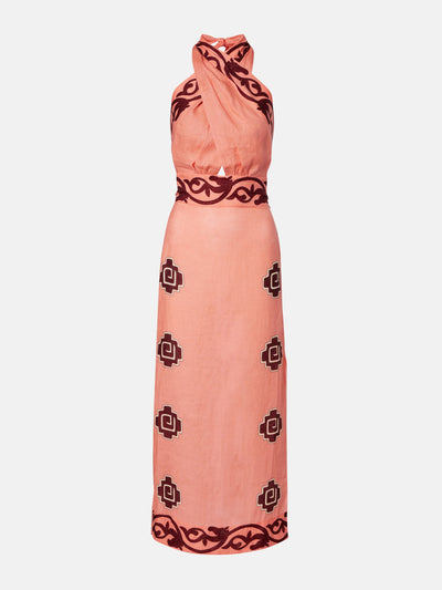 Johanna Ortiz Energetic Patterns linen maxi dress at Collagerie