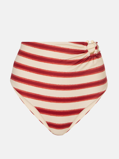 Johanna Ortiz Striped high-rise bikini bottoms at Collagerie