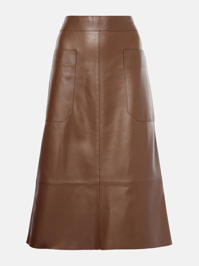 Joseph Blomfield leather midi skirt at Collagerie