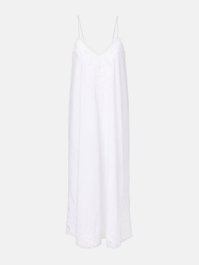 Juliet Dunn Embroidered cotton poplin midi dress at Collagerie