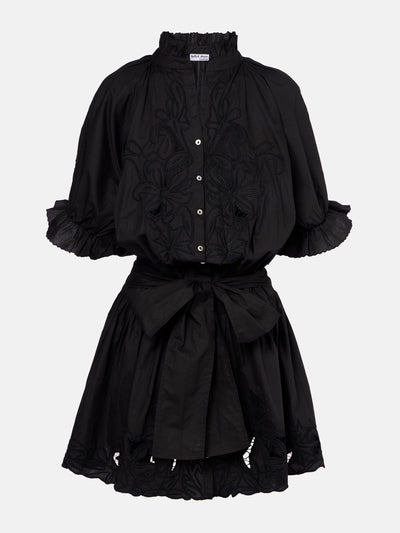 Juliet Dunn Embroidered cotton poplin minidress at Collagerie