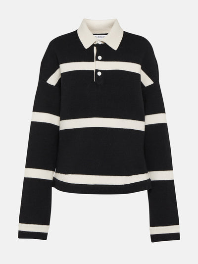 Jw Anderson Striped wool-blend polo sweater at Collagerie