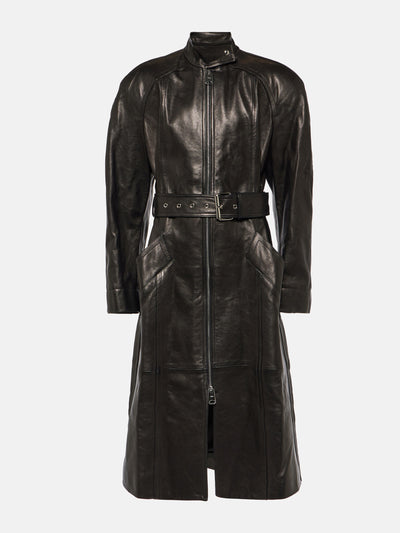 Khaite Bobbie leather coat at Collagerie