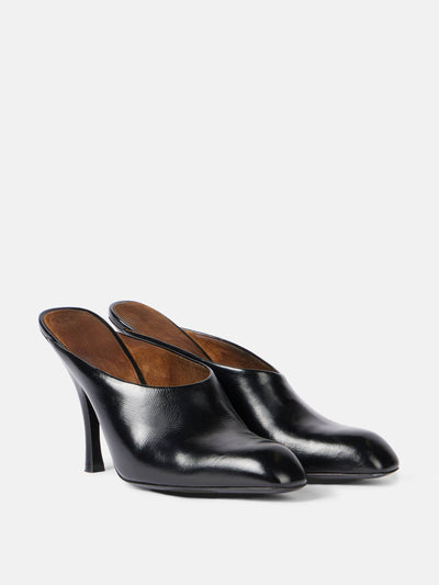 Khaite Colt 100 leather mules at Collagerie