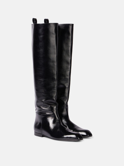 Khaite Colt leather knee-high boots at Collagerie