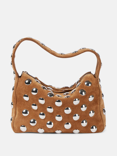 Khaite Elena Small studded suede shoulder bag at Collagerie