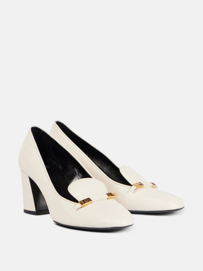 Khaite Elio leather loafer pumps at Collagerie