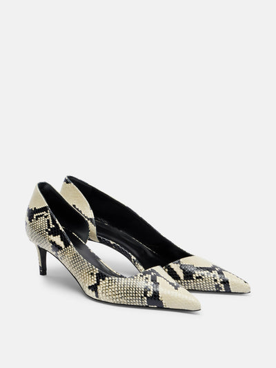 Khaite Jett D'Orsay 45 snake-effect leather pumps at Collagerie