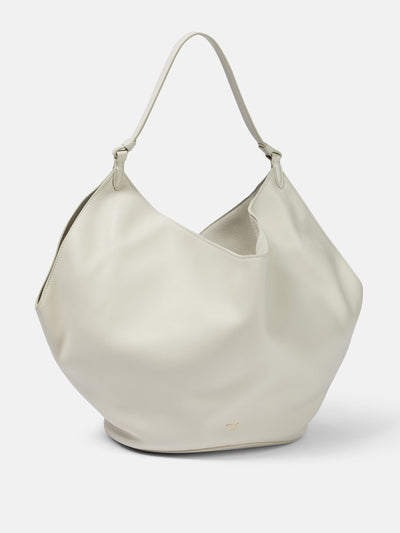KHAITE White leather tote bag at Collagerie