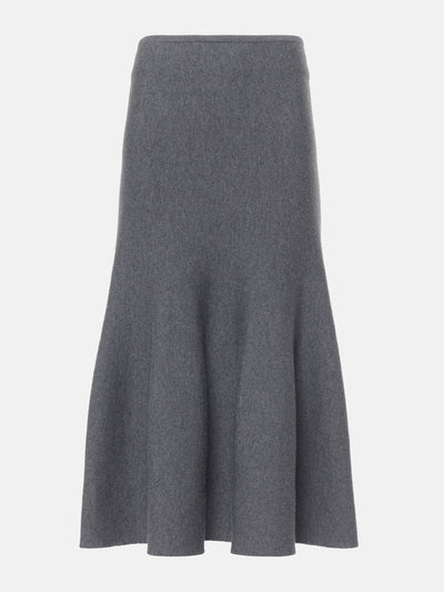 Khaite Odil knitted wool-blend midi skirt at Collagerie