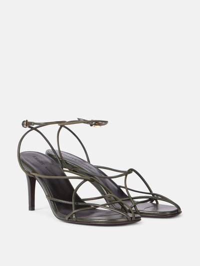 Khaite Loulou 75 leather sandals at Collagerie