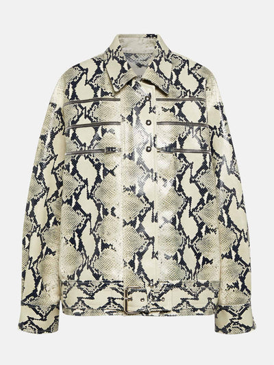 Khaite Tania python-effect leather jacket at Collagerie